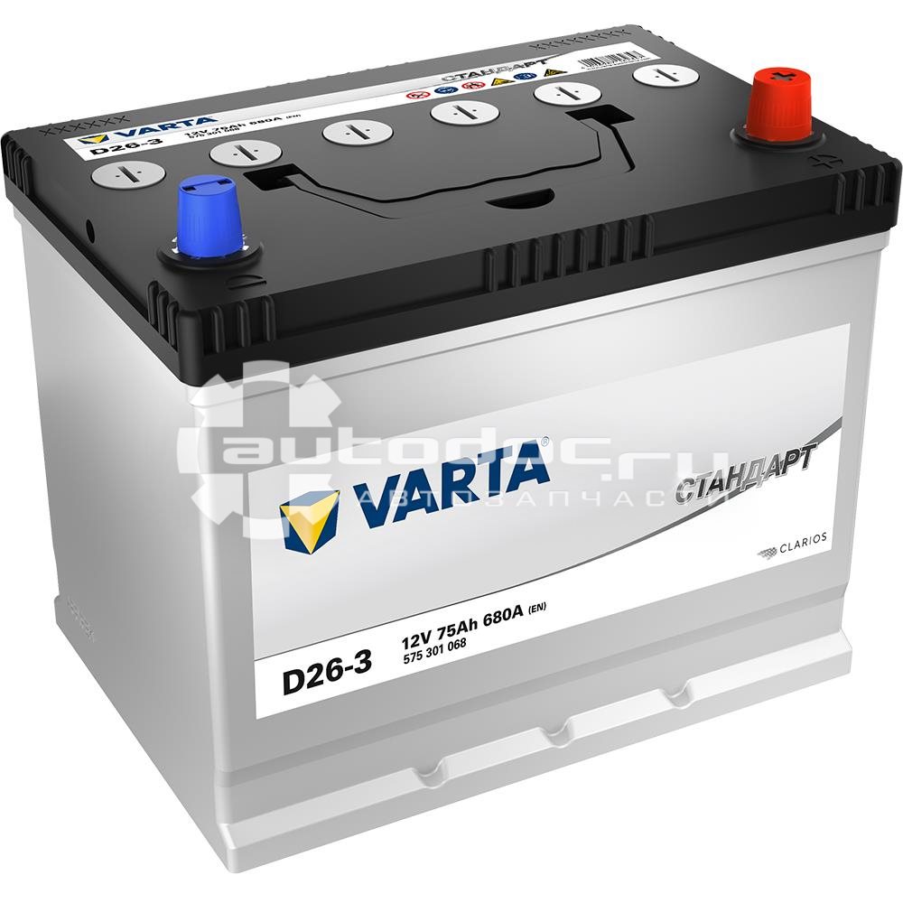 Купить аккумулятор VARTA 575301068 75 А | ч 12V 680EN обратной полярности  (258х174,5х223) в интернет-магазине Autodoc.ru. Большой ассортимент  автомобильных аккумуляторов VARTA, отличный каталог подбора АКБ по  параметрам.