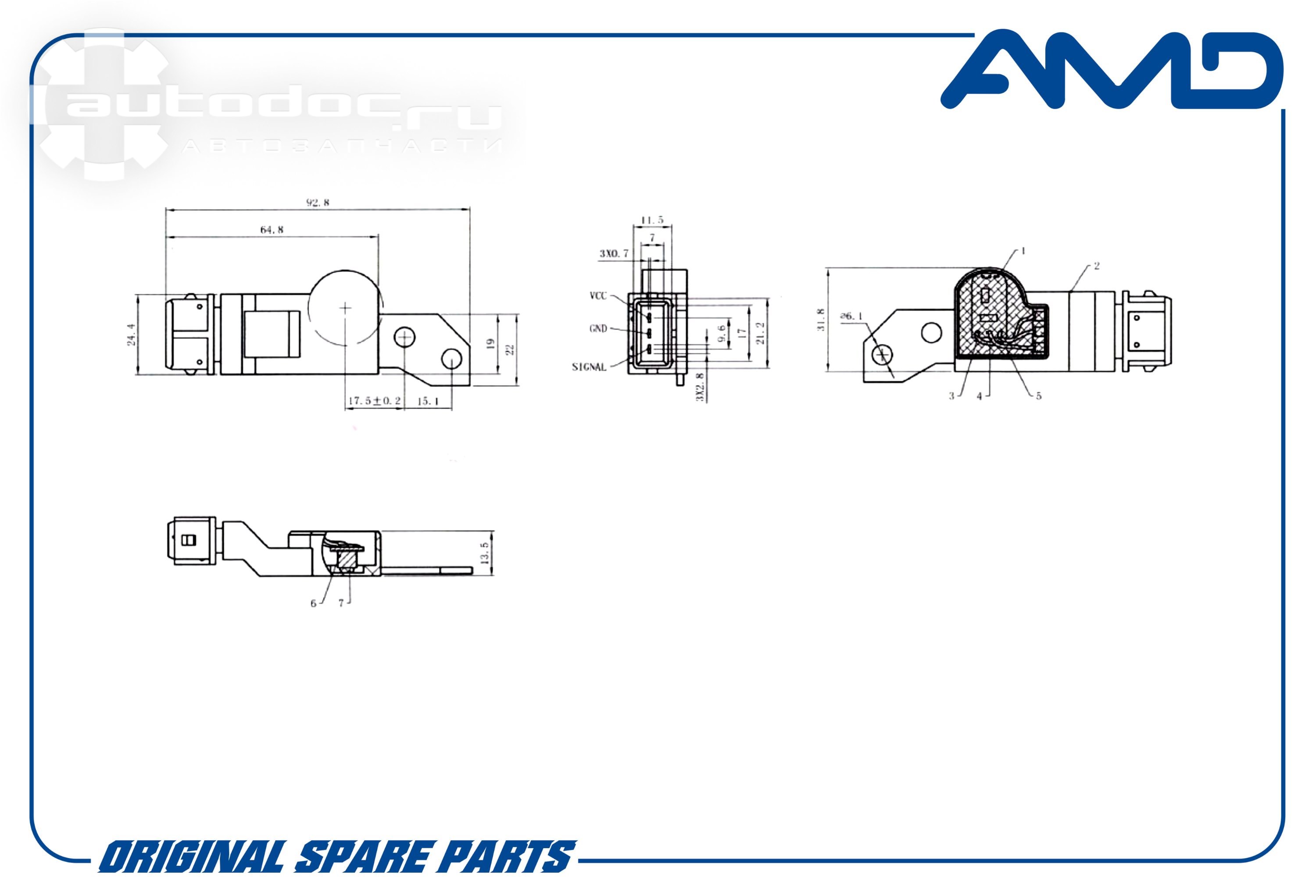 Датчик распредвала AMD amdsen47: фото, цена, описание, применимость. Купить  в интернет-магазине Автодок