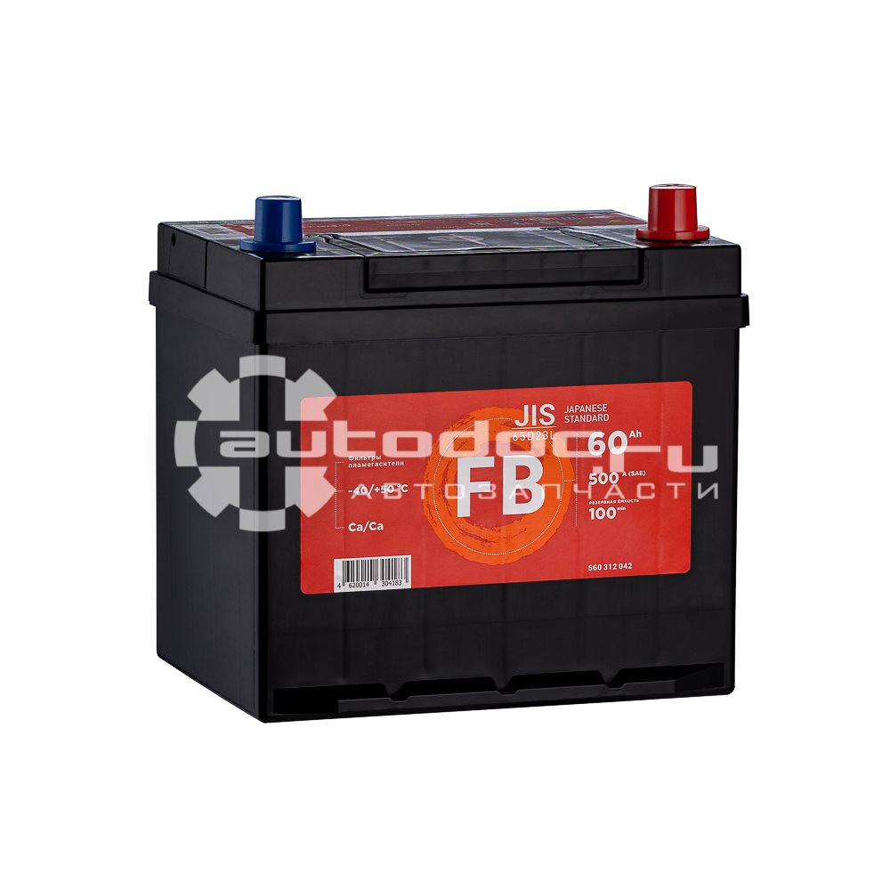 Купить аккумулятор FB 65D23L 60 А | ч 12V 500EN обратной полярности  (232х173х220) в интернет-магазине Autodoc.ru. Большой ассортимент  автомобильных аккумуляторов FB, отличный каталог подбора АКБ по параметрам.