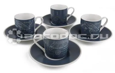 LAND ROVER Набор чашек с блюдцами для эспрессо Heritage Darien Gap Espresso Set,