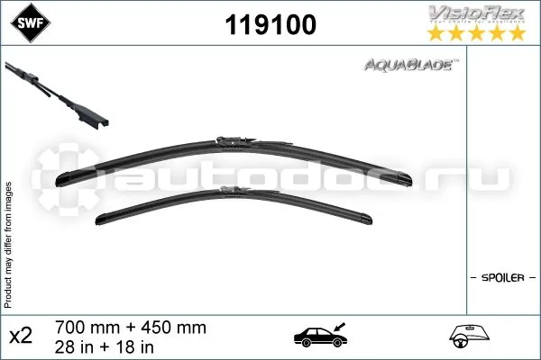 SWF Щётки стеклоочистителя AQUABLADE к-кт 700mm+450mm