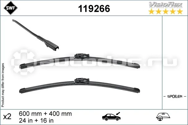 SWF Щётки стеклоочистителя бескаркасные к-кт SWF 600+400mm
