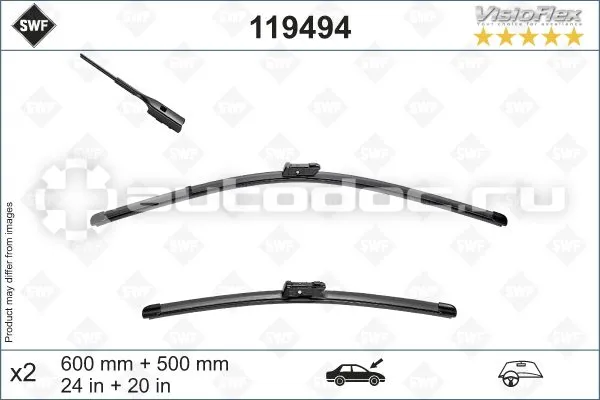 SWF Щётки стеклоочистителя бескаркасные к-кт SWF 600+500mm