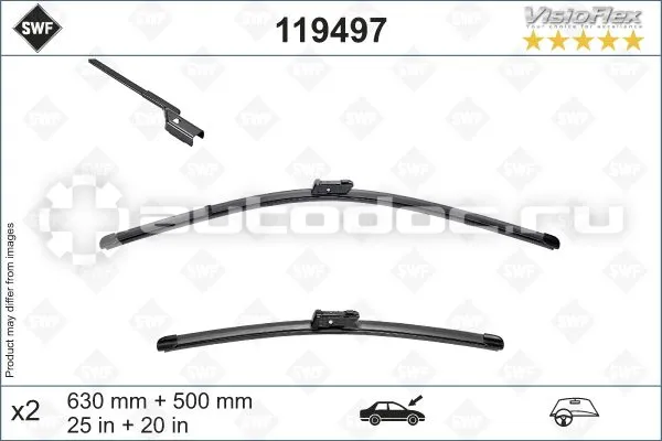 SWF Щётки стеклоочистителя бескаркасные к-кт SWF 630+500mm