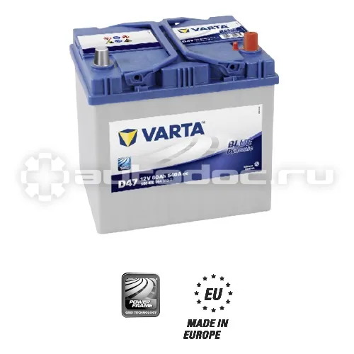 VARTA Батарея аккумуляторная BLUE DYNAMIC C15 60 А | Ч ОБР (ASIA)