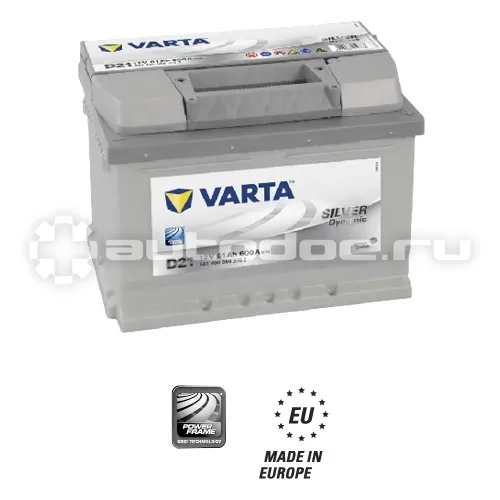 VARTA Батарея аккумуляторная SILVER DYNAMIC D43 61 А | Ч ОБР