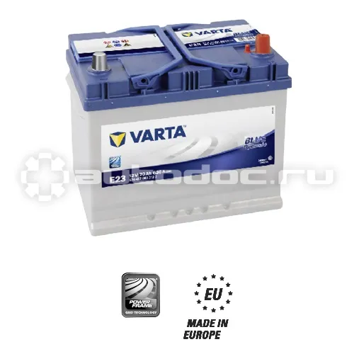 VARTA Батарея аккумуляторная BLUE DYNAMIC E23 70 А | Ч ОБР