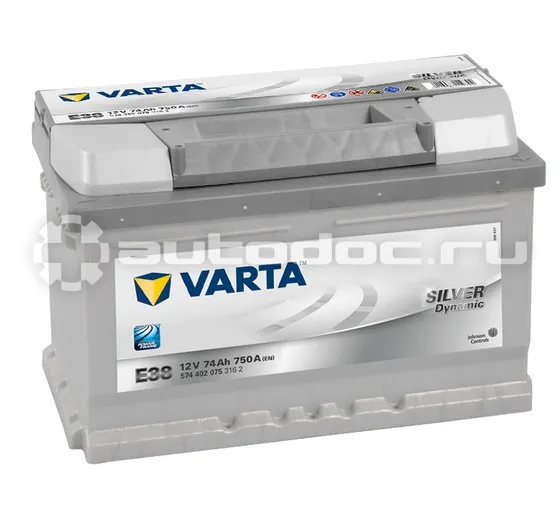 VARTA Батарея аккумуляторная SILVER DYNAMIC E38 74 А | Ч ОБР
