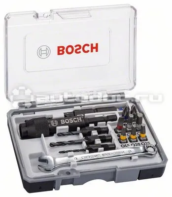 BOSCH 2607002786 Набор бит со сверлами и гаечным ключом