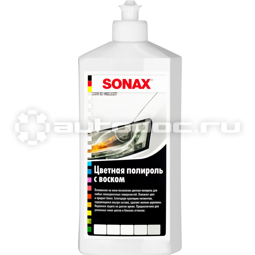 SONAX POLISH&WAX COLOR Цветной полироль с воском