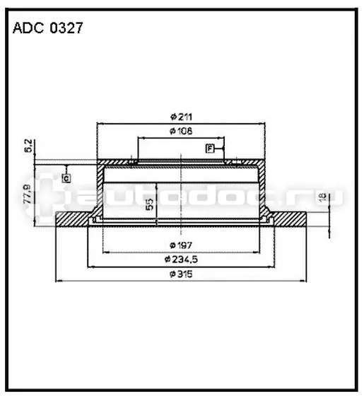 ALLIED NIPPON adc0327 - Диск тормозной