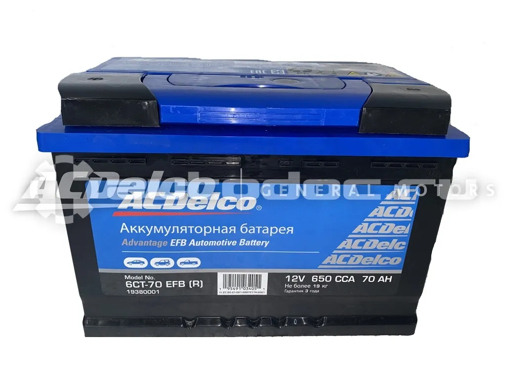 ACDELCO GM Advantage АКБ AT EFB 70-З-R Обратная Полярность