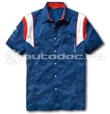 BMW | MINI | RR Мужская рубашка с коротким рукавом BMW Motorrad Motorsport Short-sleeved Shirt, Men, Blue