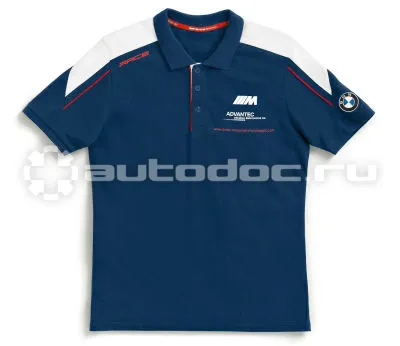 BMW | MINI | RR Мужская рубашка-поло BMW Motorrad Motorsport Polo-shirt, Men, Blue | White