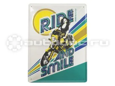BMW Металлическая пластина Motorrad Vintage Metal Sign - R90S Ride And Smile