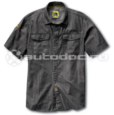 BMW | MINI | RR Мужская рубашка BMW Motorrad Short Sleeve Shirt, in Grey Denim, for Men
