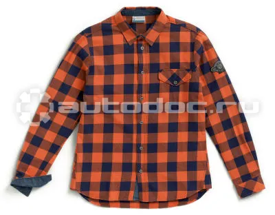 BMW | MINI | RR Мужская рубашка BMW Motorrad Checkered Shirt, Men, Orange | Blue
