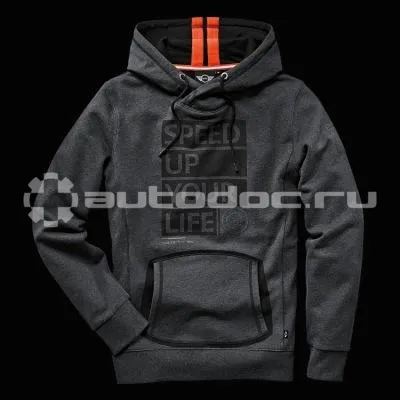 BMW Мужская спортивная толстовка Mens Sweat Hoodie, Yours, Dark Grey
