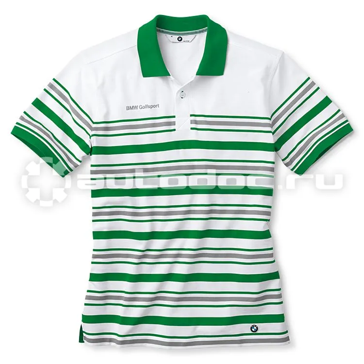 BMW Мужская рубашка-поло Mens Golfsport Polo Shirt, striped, Green White
