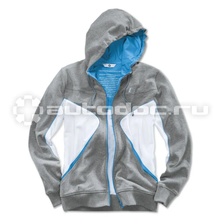 BMW Толстовка унисекс i Unisex Hooded Jacket, Grey | White | Blue