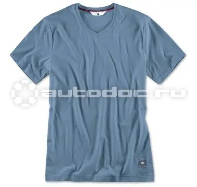 BMW Мужская футболка V-Neck T-Shirt, Men, Steel Blue