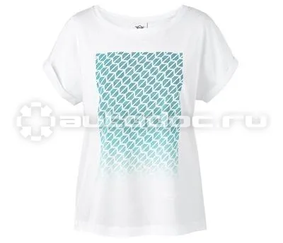 BMW Женская футболка Mini T-Shirt Women’s Signet, White | Aqua