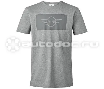 BMW Мужская футболка Mini Mens T-Shirt, Wing Logo Cut-Out, Grey