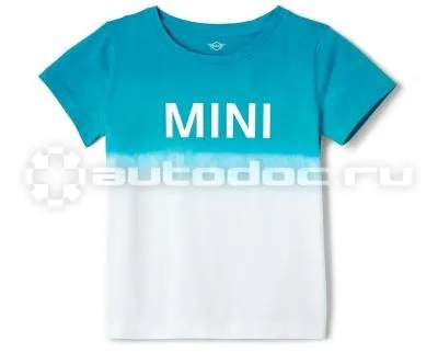BMW Детская футболка Mini T-Shirt Kids Dip-Dye, White | Aqua