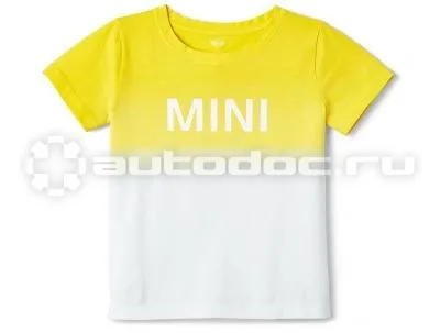 BMW Детская футболка Mini T-Shirt Kids Dip-Dye, White | Lemon