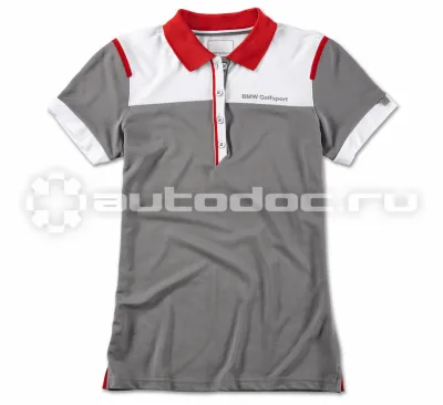 BMW | MINI | RR Женская рубашка-поло Golfsport Polo Shirt, Ladies, Grey | White | Red