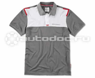 BMW | MINI | RR Мужская рубашка-поло BMW Golfsport Polo Shirt, Men, Grey | White | Red