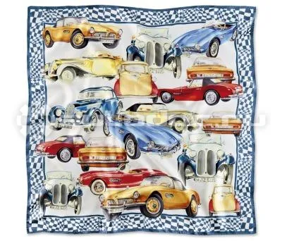 BMW Женский шелковый платок Iconic Silk Scarf Steel Blue