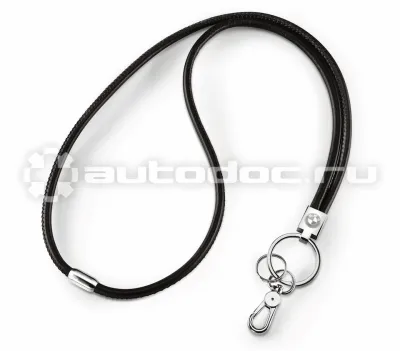 BMW | MINI | RR Кожаный шнурок BMW Lanyard, Leather, Black | Silver