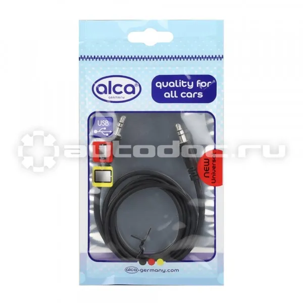 ALCA Кабель с разъемом AUX, 3.5mm 1 м Черный