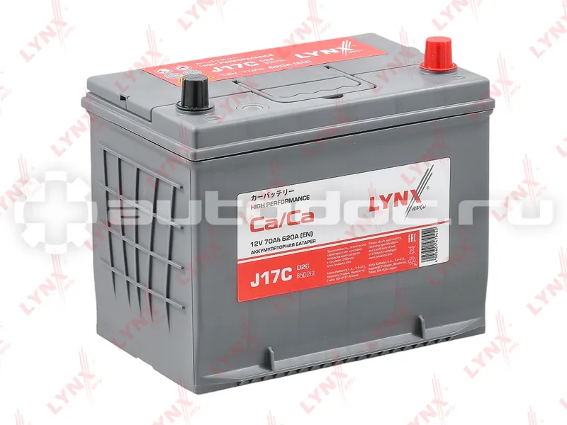 LYNX Аккумулятор 70 Ah, 620 A, обратная, 261x175x220, JIS
