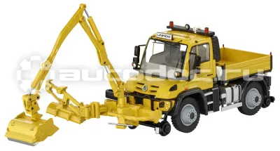 MERCEDES BENZ Модель железнодорожной газонокосилки Mercedes Unimog, U430, Road-rail vehicle with combinat, Scale 1:50