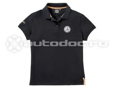 MERCEDES BENZ Женская футболка поло -Benz Womens Polo Shirt, Vintage Star, Black