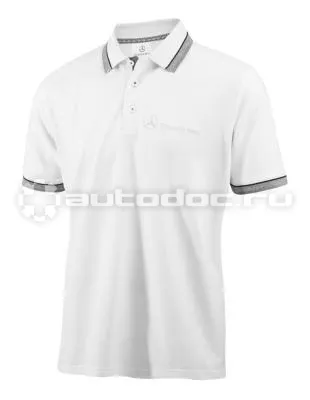 MERCEDES BENZ Мужская рубашка-поло -Benz Mens Poloshirt Logo-Stick, White