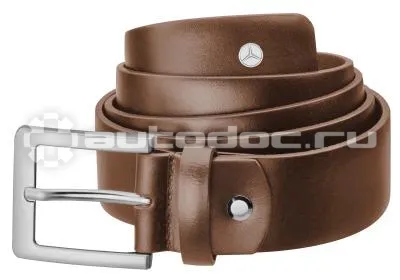MERCEDES BENZ Мужской кожаный ремень Men’s Belt, Business, Brown, Calfskin