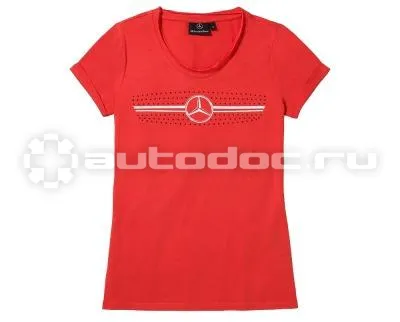 MERCEDES BENZ Женская футболка Womens T-shirt, The radiator grille motif, Red