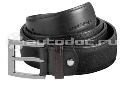 MERCEDES BENZ Мужской кожаный ремень Belt, AMG, Black, Leather | Stainless Steel