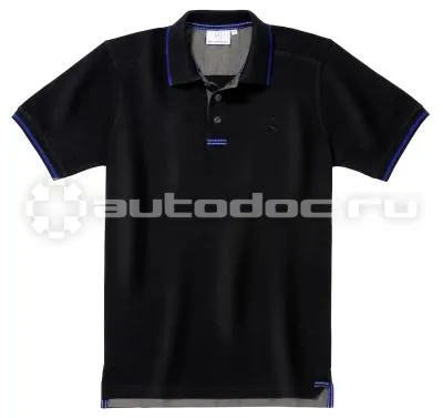 MERCEDES BENZ Мужская футболка поло Mercedes-Benz Mens Polo Shirt, Black  |  Royal Blue