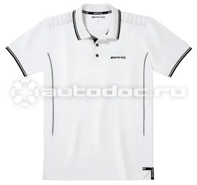 MERCEDES BENZ Мужская футболка поло AMG Mens Polo Shirt, White  |  Grey
