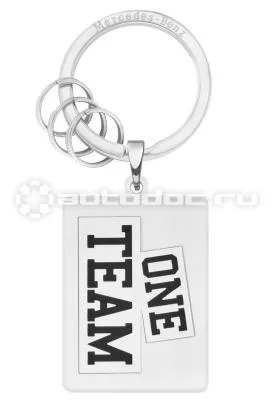 MERCEDES BENZ Брелок Key Ring, ONE TEAM, Black  |  Silver