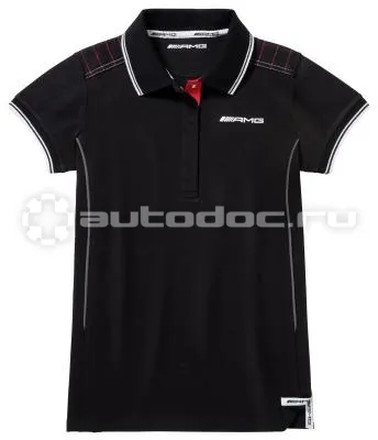MERCEDES BENZ Женское поло Womens Polo Shirt AMG, Black | Red