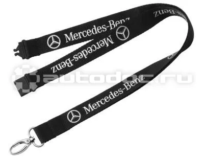 MERCEDES BENZ Шнурок с карабином для ключей Classic Star Lanyard, Black 2017