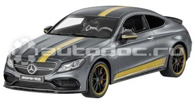 MERCEDES BENZ Модель Mercedes-AMG C 63 S, Edition 1, C205, Designo Selenite Grey Magno  |  Yellow, 1:18 Scale