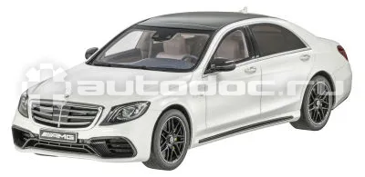 MERCEDES BENZ Модель Mercedes-AMG S 63 long-wheelbase, Designo Diamond White Bright, 1:18 Scale