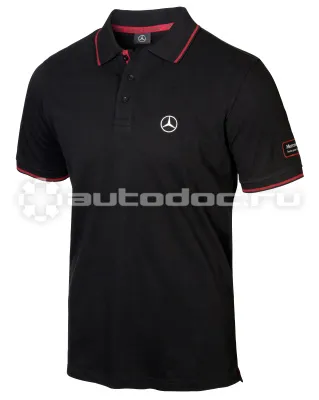 MERCEDES BENZ Мужская рубашка-поло Mercedes Mens Polo Shirt, Trucker, Black  |  Red