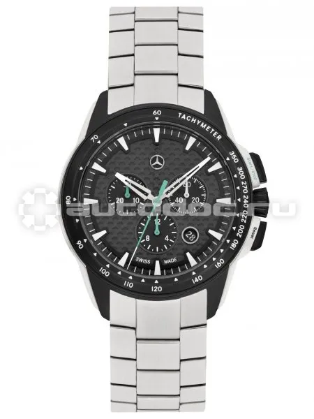 MERCEDES BENZ Мужские наручные часы Men’s Motorsport Chronograph Watch, Silver  |  Black  |  Petronas Green